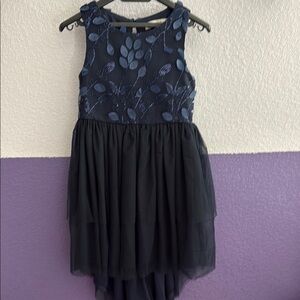 Blue Sleeveless Fit and Flare Prom Dress